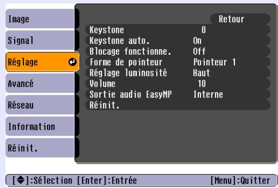 EPSON EMP-1707 - Menu Réglage - 1