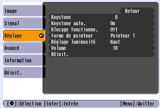 EPSON EMP-1707 - Menu Réglage - 2