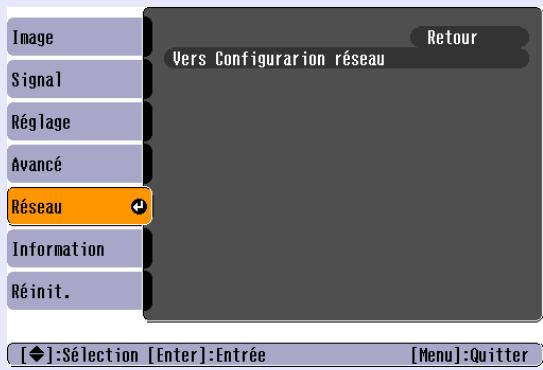 EPSON EMP-1707 - Menu Réseau (EMP-1715/1705 uniquement) - 1