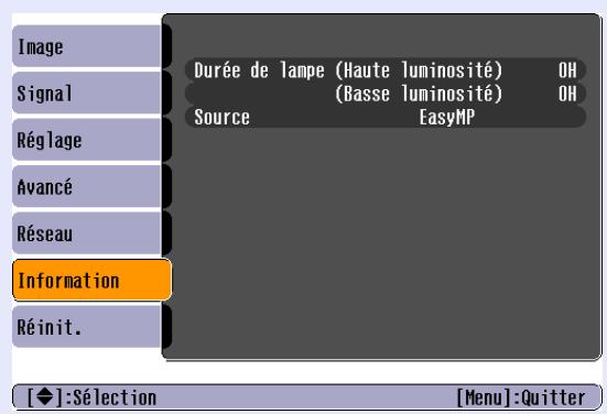 EPSON EMP-1707 - Menu Information (affichage uniquement) - 3