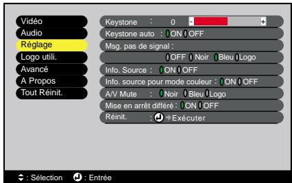 EPSON EMP-720 - Menu "réglage - 1