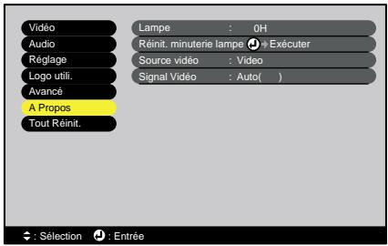 EPSON EMP-720 - Menu "a propos - 2