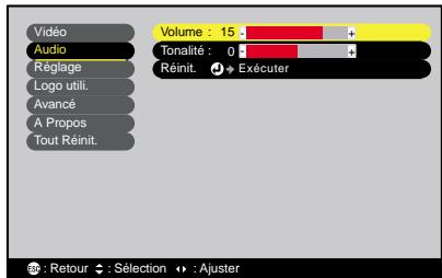 EPSON EMP-720 - Utilisation des touches [←] et [▶] pour régler le volume. - 1