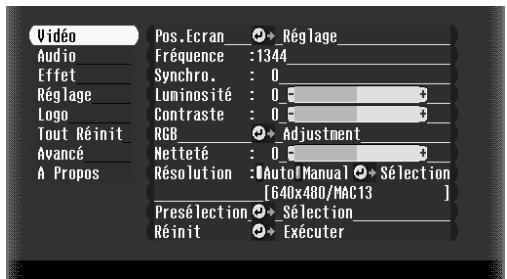 EPSON EMP-7350 - Accès au menu principal - 1