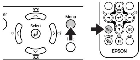 EPSON EMP-TW10H - Schalten Sie den Projektor ein und drücken Sie die Taste [Menu]. - 1