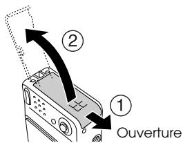 EPSON L-500V - Ouverture et fermeture du couvercle du logement de la pile et de la carte mémoire - 1