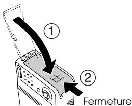 EPSON L-500V - Ouverture et fermeture du couvercle du logement de la pile et de la carte mémoire - 2