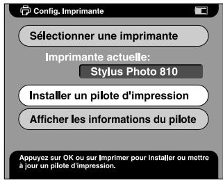 EPSON P-1000 - Enregistrement d'un nouveau pilote d'impression - 2