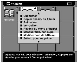 EPSON P-1000 - Modification du nom d'un album - 2