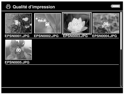 EPSON P-5000 - Définition du nombre d'impressions dans l'écran des miniatures - 1
