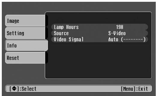 EPSON EMP-TW10 - Info menu - 1