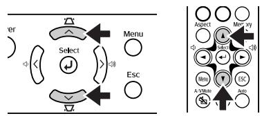 EPSON EMP-TW10 - Press the [▲] or [▼] buttons to select the Top Menu item. - 1