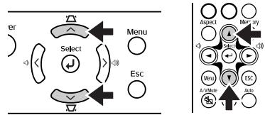 EPSON EMP-TW10 - Appuyez sur la touche [▲] ou [▼] pour sélectionner l'élement du menu principal. - 1