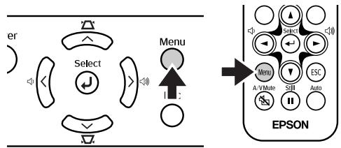 EPSON EMP-TW10 - Schalten Sie den Projektor ein und drücken Sie die Taste [Menu]. - 1