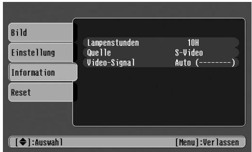 EPSON EMP-TW10 - Das Menu "Information" - 1