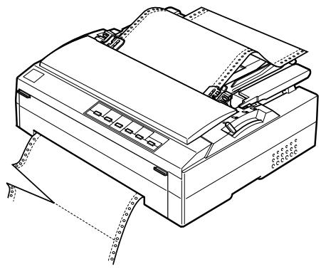 EPSON FX-880+ - Retrait du papier du tracteur tirant - 1