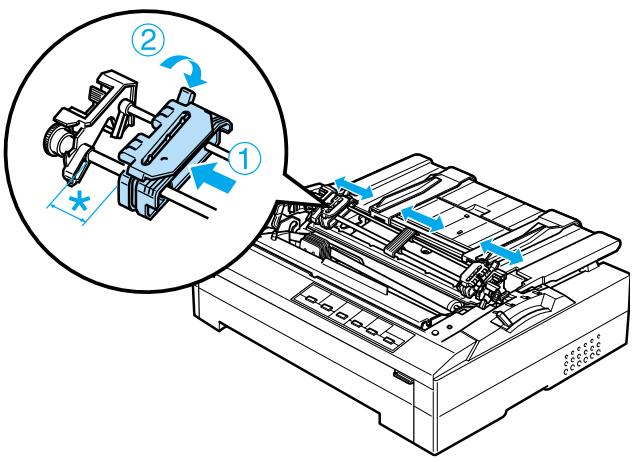 EPSON FX-880+ - Chargement du papier avec le tracteur tirant - 5
