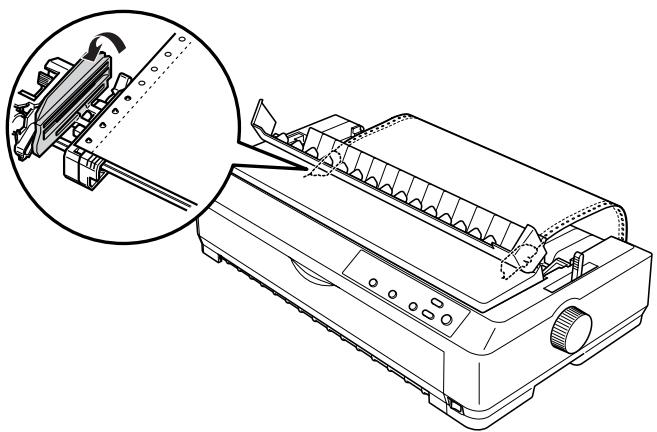 EPSON LQ-2090 - Chargement du papier avec le tracteur poussant par l'arriere - 5