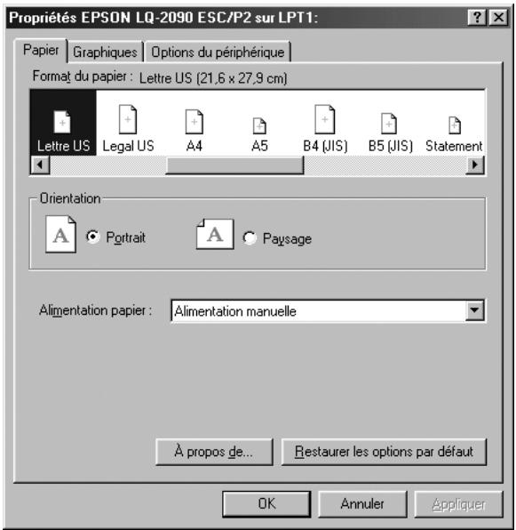 EPSON LQ-2090 - Accès au pilote d'impression à partir des applications Windows - 2