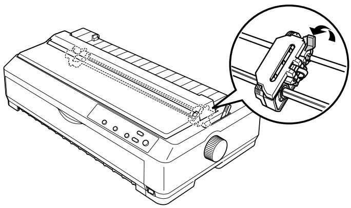 EPSON LQ-2090 - Chargement du papier avec le tracteur poussant par l'arriere - 3