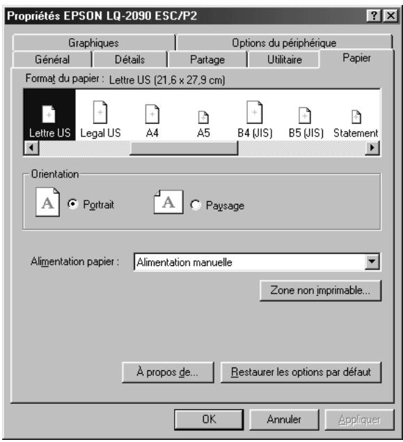 EPSON LQ-2090 - Modification des paramètres du pilote d'impression - 1