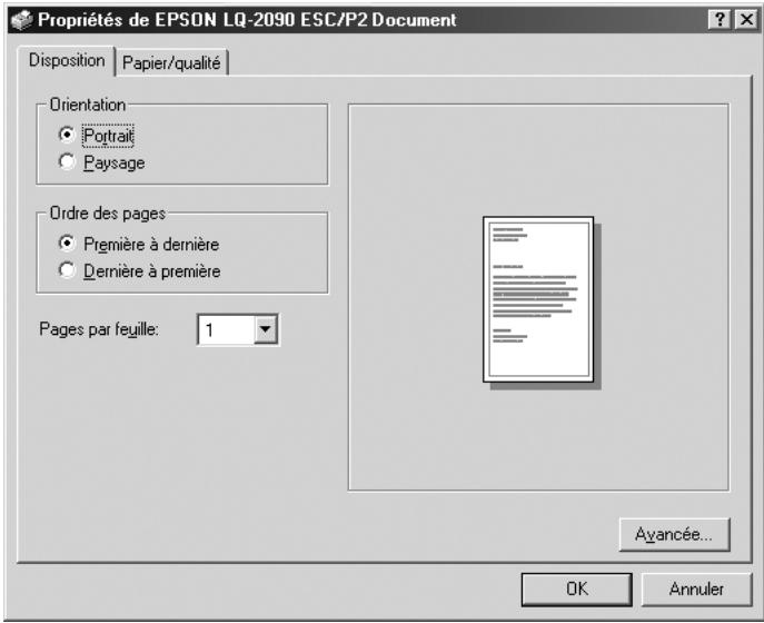 EPSON LQ-2090 - Accès au pilote d'impression à partir du menu Start (Démarrer) - 1