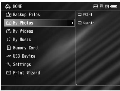 EPSON P-6000 - Utilisation de l'écran home - 1