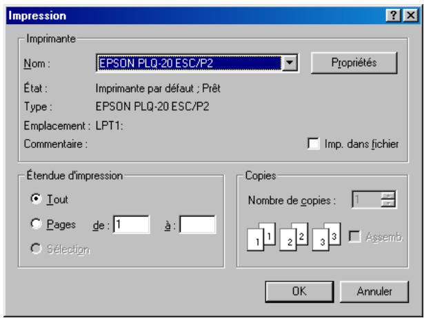 EPSON PLQ-20 - Accès au pilote d'impression à partir des applications windows - 1