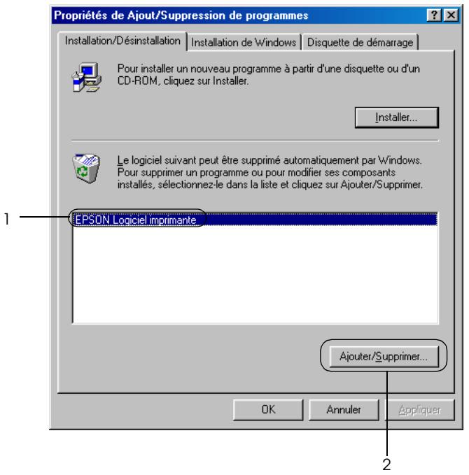 EPSON PLQ-20 - Déinstallation du pilote d'impression et de EPSON status monitor 3 - 2