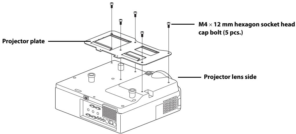 EPSON ELPMB24 - Attaching the projector plate to the projector - 1