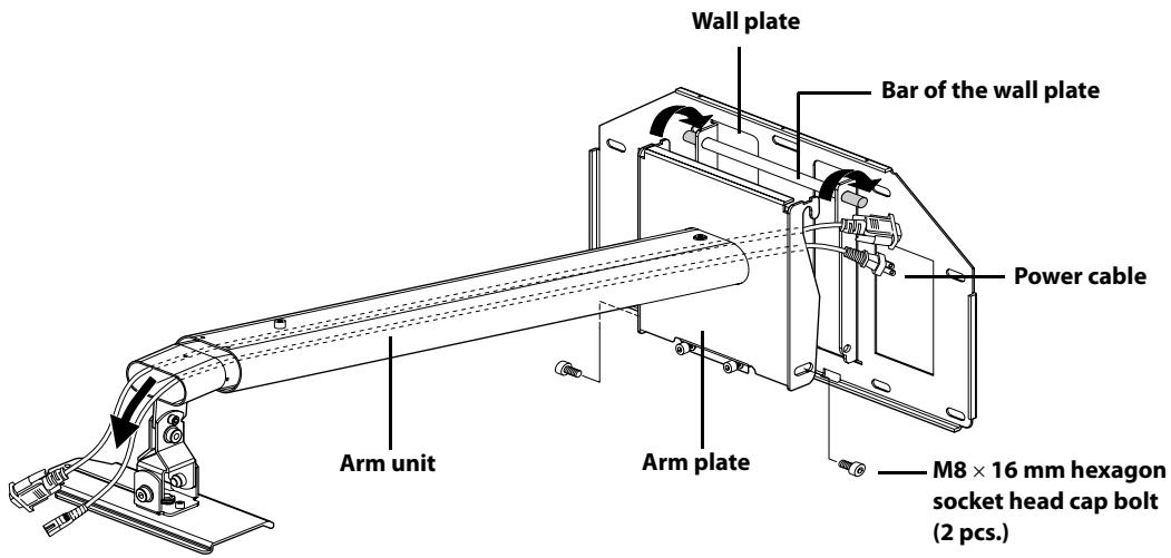 EPSON ELPMB24 - Attaching the arm unit to the wall plate - 1