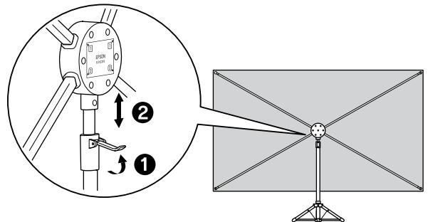 EPSON ELPSC21 - Regolazione dell'altezza dello schermo. - 1