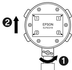 EPSON ELPSC21 - Premere completamente verso il basso la leva del treppiede. - 1