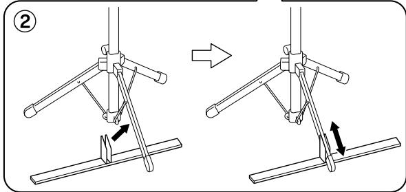 EPSON ELPSC21 - Premere completamente verso il basso la leva del treppiede. - 3