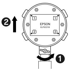 EPSON ELPSC21 - Drucken Sie den Stativhebel ganz nach unten. - 1