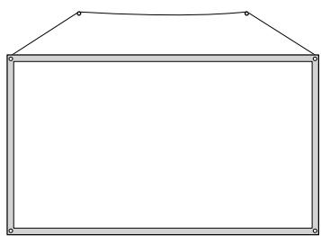 EPSON ELPSC21 - Verwenden Sie eine Sicherheitsleine, um Herunterfallen der Leinwand bei Aufhängung an einer Wand zu vermeiden. - 1