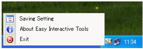 EPSON GUIDE D UTILISATION EASY INTERACTIVE TOOLS - Menu de la zone de notification - 1