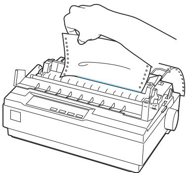 EPSON LX-300 II - Retrait d'un document imprimé du tracteur poussant - 1