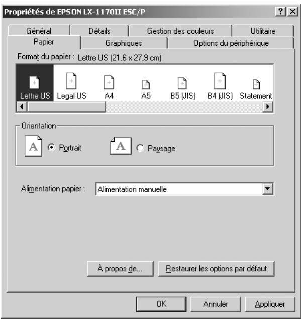 EPSON LX-300 II - Accès au pilote d'impression à partir des applications windows - 2