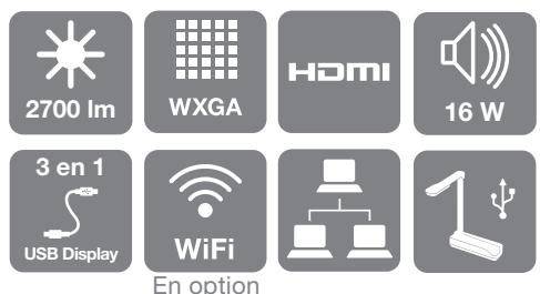 EPSON EB-96W - L'Epson EB-96W est facile à installer et offre des presentations en cours ou en réunion plus intenses et plus attrayantes avec une image très claire et des fonctions intelligentes. - 1