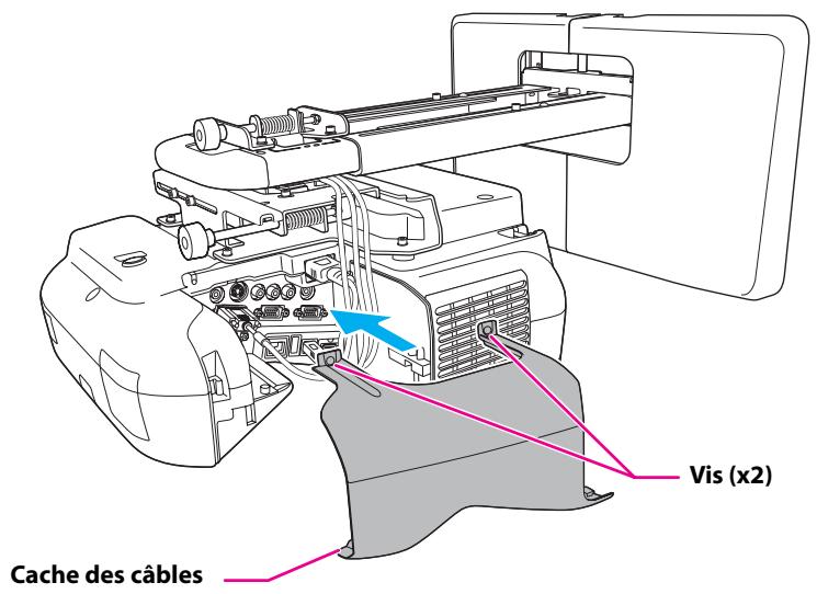 EPSON EB-485WI - Fixer le cache du câble au projecteur - 1