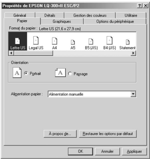 EPSON LQ-300 II - Accès au pilote d'impression à partir des applications Windows - 2