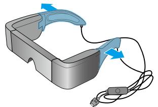 EPSON MOVERIO BT-100 - Póngase las gafas-proyector y ajustelas de forma que pueda ver toda la pantalla. - 1