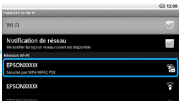 EPSON MOVERIO BT-100 - Connectez à un des réseaux LAN sans fil affichés. - 1