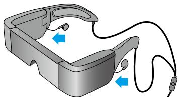 EPSON MOVERIO BT-100 - Insérez gentiment les écouteurs. - 1