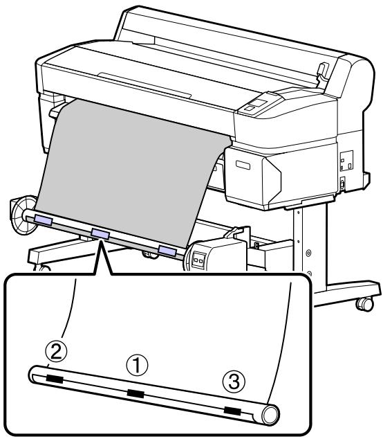 EPSON SC-T3000 - Saisie du papier avec la face imprimable vers l'intérieur - 3