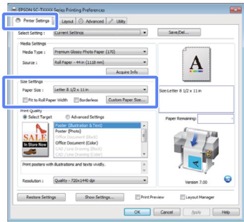 EPSON SC-T3000 - Configuration des paramètres dans Windows - 1