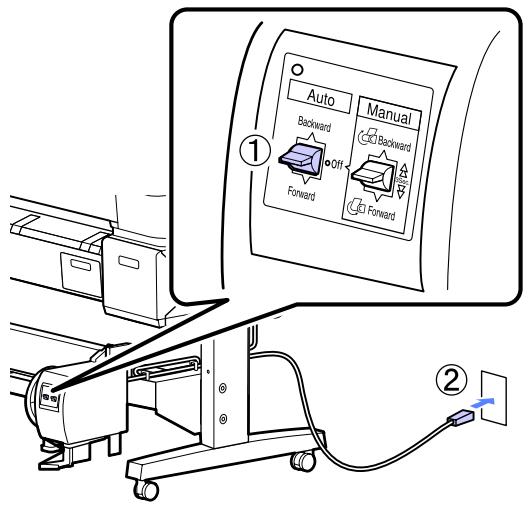 EPSON SC-T5000 - Saisie du papier avec la face imprimable vers l'intérieur - 3