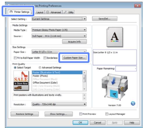 EPSON SC-T7000 - Configuration des paramètres dans Windows - 1