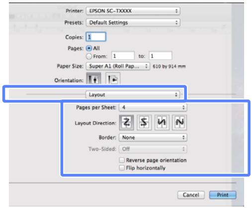 EPSON SC-T7000 - Configuration des paramètres sous Mac OS X - 1